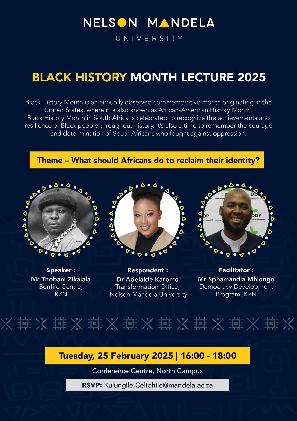 LECTURES Canrad Black History Month 2025 Events Mandela